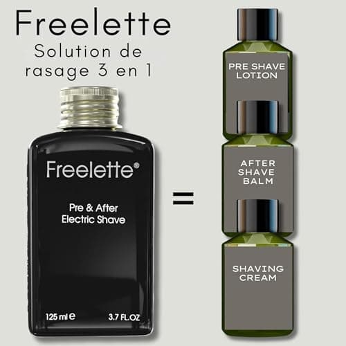 Crème Lotion Pré-rasage et Après-rasage Électrique - Idéal pour un Rasage de Près - Baume Lisse et Sans Irritation. Freelette. Original 125ml