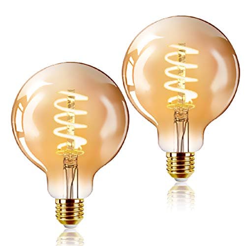 EXTRASTAR Lot de 2 Ampoule LED Edison Style Rétro Vintage, G125SP 6W E27 Blanc Chaud 2200K, 2 unités
