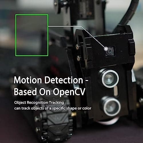 Adeept RaspTank Kit de Voiture Robot Intelligent sans Fil WiFi pour Raspberry Pi 4/3 modèle B+/B, Robot Suivi de réservoir avec Bras robotique 4-DOF, Suivi de Cible OpenCV, Transmission vidéo