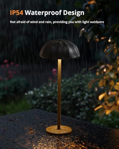 wowatt Lampe de Table Sans Fil, 3 Températures de Couleur et Gradation Continue Lampe Tactile, IP54 Lampe Exterieur Rechargeable USB, Deux Hauteurs Réglables pour Chambre à Coucher, Patio, Restaurant