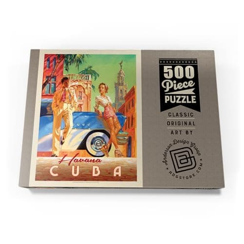 MyPuzzle Cuba : Ombre De La Havane, Poster Vintage - Premium 500 Pièces Puzzle - Collection spéciale MyPuzzle de Anderson Design Group