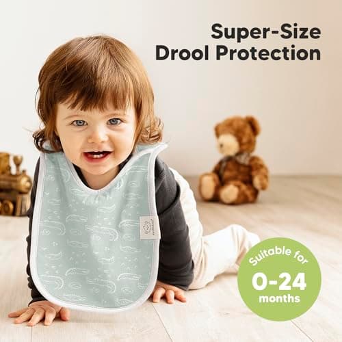 Pack de 8 bavoirs pour bébés KeaBabies pour filles, garçons, bavoirs bébé, bavoirs absorbants super absorbants, foulard bébé, nouveau-né, bavoir en coton biologique, bébé, bavoir bébé (Wilderness)