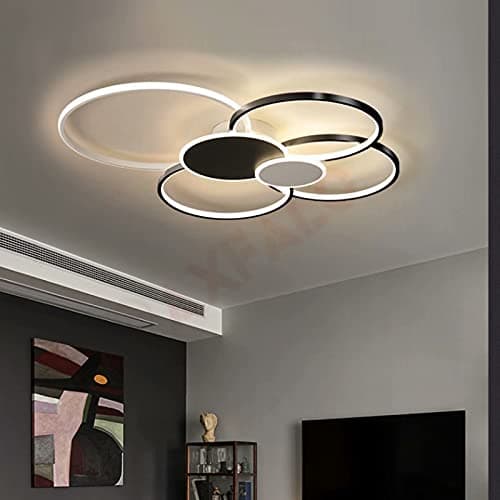 Plafonnier LED à intensité variable 71W avec télécommande, 2700K - 6500K Lampe de forme ronde moderne pour salon, chambre, cuisine