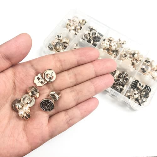 100 Pièces Boutons de Perles de Diamant Faux Boutons de Perle Boutons à Coudre Bouton de Vêtements Boutons de Bijoux Vintage pour Vêtements Costumes Manteaux Chandails-2