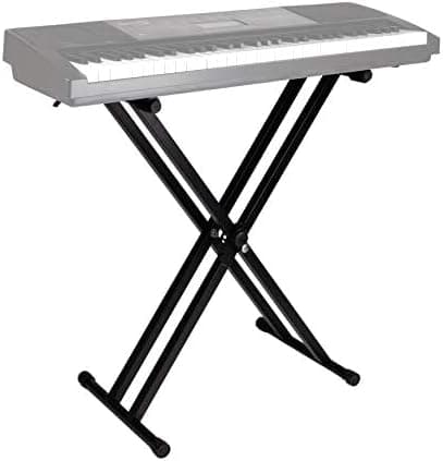 RockJam RJX29 Support de Clavier en X Réglable pour Piano Numérique | Support piano et clavier réglable en hauteur à déverrouillage rapide pour cours, pratique à domicile, studio et scène