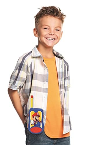 LEXIBOOK- Nintendo Super Mario Talkies-Walkies, Jeu de Communication pour Enfant/garçon, Clip Ceinture, à Piles, Bleu/Rouge, TW12NI