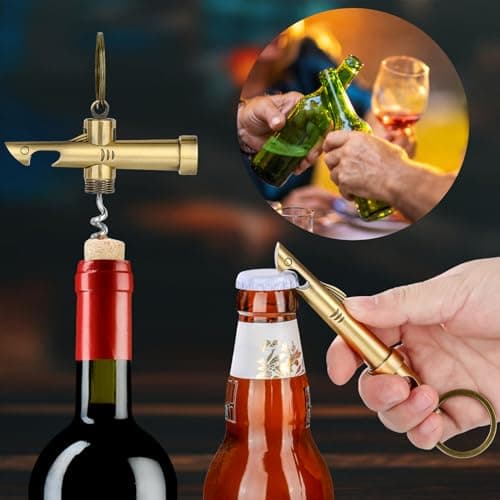LKKCHER Décapsuleur 2 en 1 en forme de requin, porte-clés fantaisie, tire-bouchon, ouvre-bouteille de bière, cadeau de vin et de bière pour homme, cadeau de fête des pères, cadeaux de Noël, cadeaux
