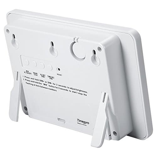 Timegyro Silent LED numérique Wall Clock Night Lights réveil Batterie utilisée Uniquement, Les Piles alcalines alcalines 4pcs Peuvent Continuer à fonctionner Pendant Plus de 12 Mois. (Blanc)