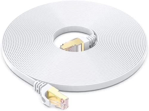 BUSOHE Câble Ethernet Cat 8 4M, Câble Réseau LAN Gigabit RJ45 Plat Haute Vitesse, Cordon de Brassage Internet 40Gbps 2000MHz pour Commutateur,Routeur,Modem,Panneau de Brassage,PC