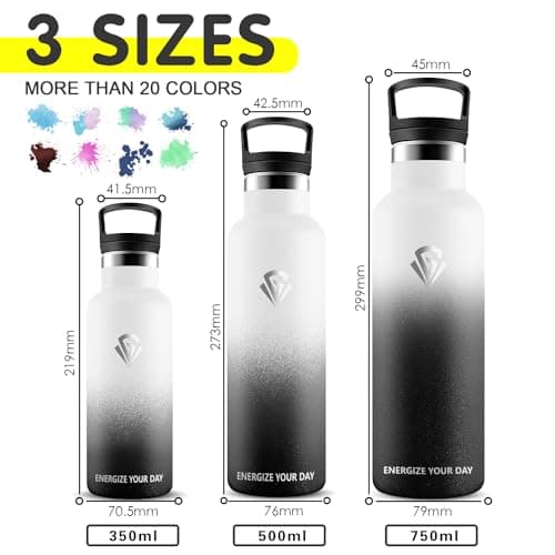 Grsta Gourde - Gourde Isotherme 1000ml - Bouteille Isotherme, Gourde Sport sans BPA, Gourde INOX Reutilisable, Gourde avec Paille pour école, Gym, Bureau