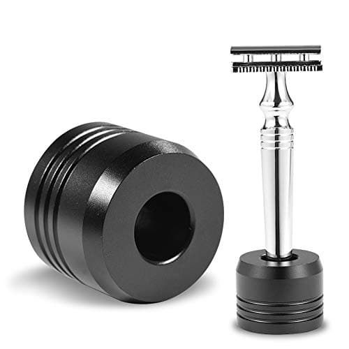 Support de rasage, support de rasage en zinc Base de rasage Support de rasage Sécurité stable Confortable (fil noir)