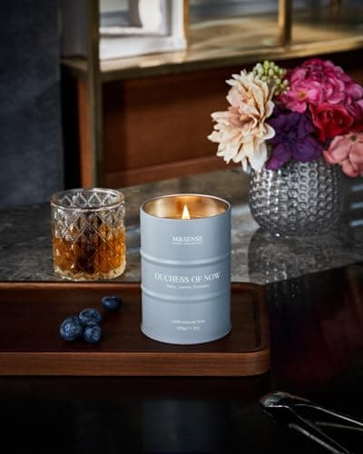 M&SENSE Bergamote Jasmin Bougies parfumées Bougies de soja pour la maison pour femmes, 320g 70 heures de combustion, Cadeaux bougies uniques Décoration d'intérieur confortable pour chambre à coucher