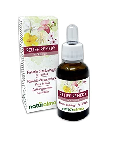 Relief remedy (Remède de sauvetage) Fleurs de Bach Naturalma - Gouttes 30 ml - Extrait liquide sans alcool - Essences florales - Vegan et sans alcool
