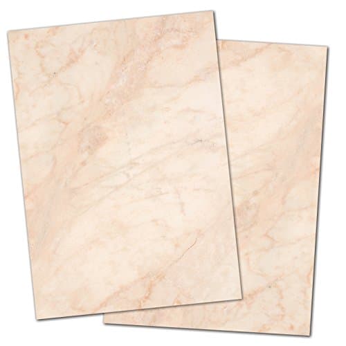 Papeterie Vintage | Papier à Lettre | 50 feuilles| Beige Marbré | Format DIN A4 (21,0 x 29,7 cm) | 90 g/m2 grammage | imprimé recto-verso, convient à toutes les imprimantes