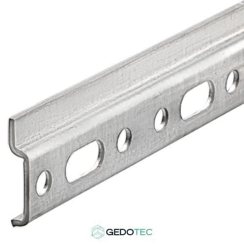 Gedotec Rail de Suspension | Rail de montage métallique de longueur 2000 mm | 1 Pièce - Rail mural sans vis | Acier Galvanisé | Charge admissible 240 kg | Pour armoires suspendues & cuisine
