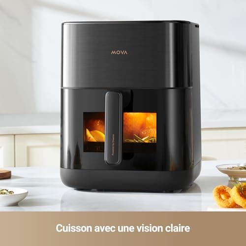 Dreame Mova AeroChef FD10 Pro Friteuse à air chaud, Effet Croustillant Rapide, Friteuse sans Huile, Grande Friteuse à Air Chaud de 6L, Double Système de Chauffage, 50 °C-230 °C, 11 Modes Préréglés
