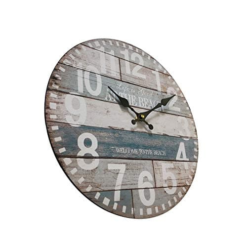 Rebecca Mobili Horloge Decorative, Horloge au Mur, Style Rustique, analogique, pour Salon Chambre – Dimensions: Ø 33,8 cm x L 4 cm - Art. RE6144