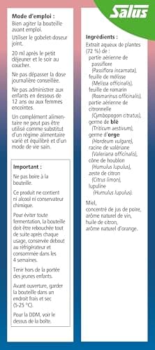 Salus Salusan® - Formule liquide - Sommeil et Relaxation, Bien-Être - Extraits Naturels de Mélisse et de Passiflore - 250 ml