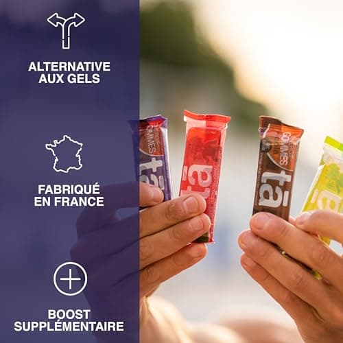 TA Energy - Gommes énergétiques - Pack x12 - Citron, Fraise, Cassis, Cola - Apports en énergie pendant l''effort 100Kcal pour 3 gommes - Idéal pendant l'entrainement et les courses - MADE IN FRANCE