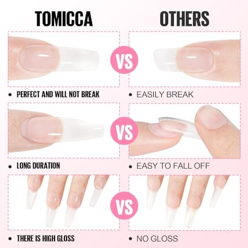 TOMICCA Gel d'Extension Ongles Clear & Light Rose, 2 * 15g Gel de Construction d'Ongles, Protection Acrygel Ongles, Quick Building Poly Extender Gel pour Manucure Nail Art Debutant et professionnel