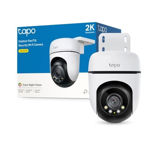 TP-Link Tapo 2K Caméra Surveillance WiFi extérieur 360° C510W, Vision nocturne couleur, Détection de Personne et Suivi de Mouvement, Étanche IP65, Alarme sonore Personnalisable