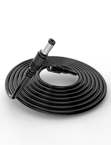 Lonnky Câble d'Extension DC de 5 Mètres, Câble Durable 18AWG avec Prise 5,5 mm x 2,1 mm, Compatible avec Caméras CCTV (Caméra IP WiFi TAPO, Reolink, TP-Link, EZVIZ), Routeurs, Bandes LED