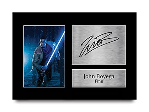 HWC Trading A4 John Boyega Star Wars Finn Cadeaux Imprimé Signé Autographe Photo pour les fans de cinéma - A4