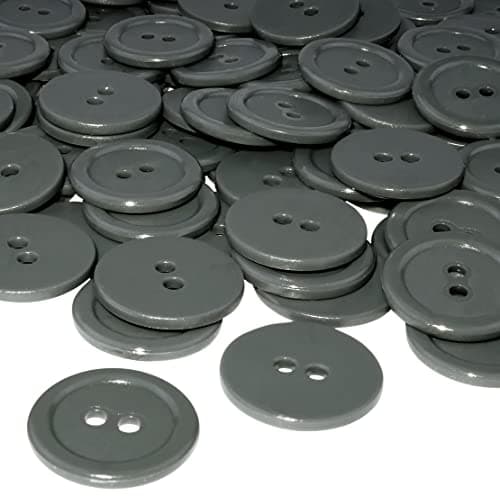 AERZETIX - C56430 - Lot de 50 Boutons de couture ronds Ø20x2.2 mm à 2 trous 32L L32 - couleur gris foncé - en plastique - diamètre de l'ouverture 2 mm - mercerie/vêtements/mode
