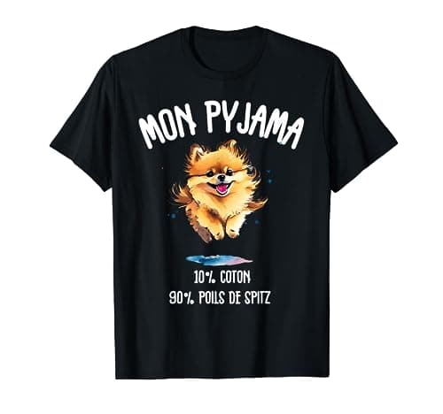 Spitz Nain Cadeau Humour Pyjama Chien Loulou De Poméranie T-Shirt