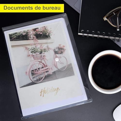 ASelected Lot de 40 Pochette Plastique Document A4, Pochettes Classeur en Plastique A4 Transparente, Porte Document, Chemise Plastiques Transparents - 235×320MM