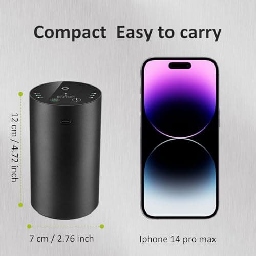 Gindecon Diffuseur sans eau pour huiles essentielles, rechargeable par USB et diffuseur d'huile portable pour voiture ou maison, chambre, bureau (noir)