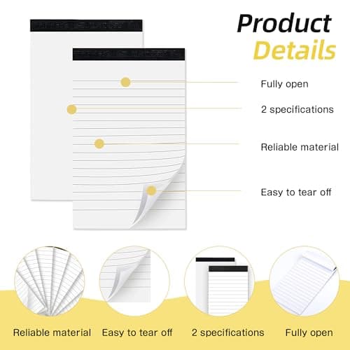 Roosea 10 Pièces Cahier Vierge A7 Bloc Notes de Poche A7 Mini Planificateur Poche Petit Bloc Notes Mini Carnet Notes Blanc Bloc Notes Portable A7 30 Pages Chacune pour Bureau, école