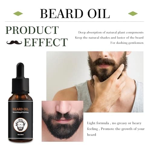 Pemarlis Huile Stimulante pour Barbe et Moustache,Huile végétalienne pour barbe,Soin naturel de barbe pour homme,Hommes Sérum De Croissance De Barbe Stimuler La Croissance, 30ML