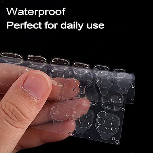 Laza 720 Pcs Thin Breathable Adhesive Tabs Fake Nail Glue Sticker 30 Sheets Super Sticky Double Sided Tips (Germany Jelly Gel) Flexible for Acrylic False Nails Manicure Tape