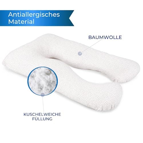 MAKOSAS KomfortKissen Original - Coussin orthopédique de qualité supérieure - Coussin de corps - Coussin de positionnement latéral - Pour un meilleur sommeil et contre les maux de dos - 100 x 150 cm