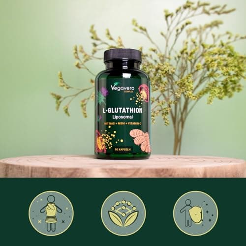 GLUTATHION Liposomal & Réduit PureWayTM- G | Avec Précurseurs : NAC, Vitamine C, MSM, Glycine | Antioxydant + Anti age + Immunité | 90 Gélules | Vegan & Sans Additifs | Vegavero®