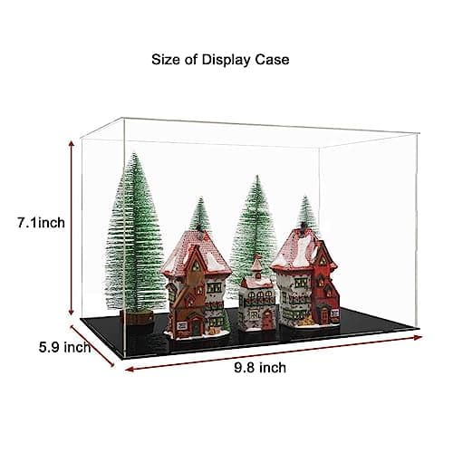 Vitrine en acrylique transparent à assembler - Cube de rangement - Étanche à la poussière - Pour figurines, jouets et objets de collection (25 x 15 x 18 cm)