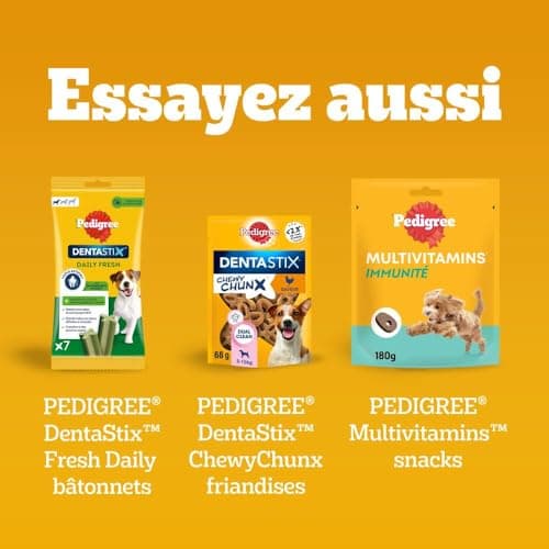PEDIGREE DENTASTIX 56 Bâtonnets à Mâcher Bucco-Dentaires pour Petit Chien 5-10kg (Lot de 8 Sachets de 7 Friandises) - Hygiène, Scientifiquement Prouvé, Nettoyage Dents au Quotidien