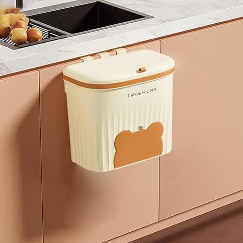 Générique Poubelle de cuisine, poubelle murale - Poubelle couverte pour camping-car - Sac poubelle avec compartiment de rangement, panier à déchets Design pour armoire, salle de bain, camping-Car