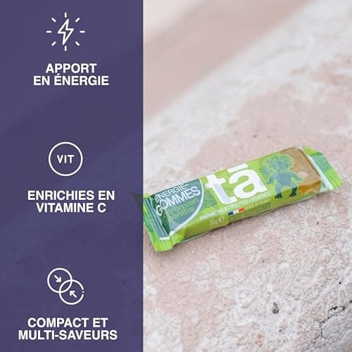 TA Energy - Gommes énergétiques - Pack x12 - Citron, Fraise, Cassis, Cola - Apports en énergie pendant l''effort 100Kcal pour 3 gommes - Idéal pendant l'entrainement et les courses - MADE IN FRANCE