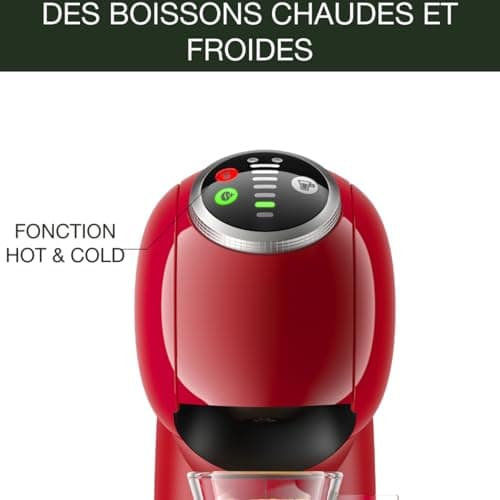 Krups Nescafé Dolce Gusto Machine à café capsules, Cafetière multi-boissons, Haute pression, 15 bars, Programmable, Arrêt automatique, Compact, Genio S Plus, Rouge KP340510