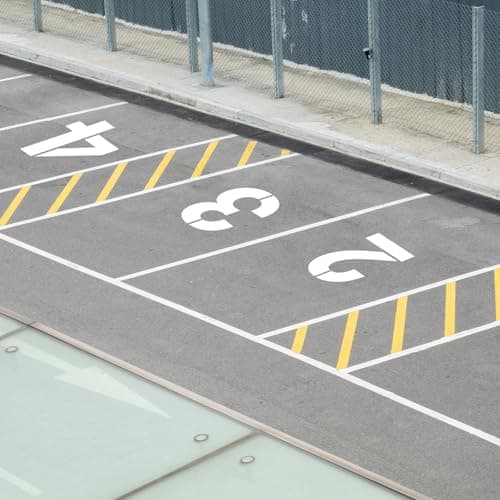 Pilikoll 10 Pcs 30cm Grand Pochoir Numéro avec Mini Rouleau de Peinture Pochoirs Chiffres de 0 à 9 Réutilisables en Plastique Pour Marquer les Places de Parking des Garages, Projets Artistiques