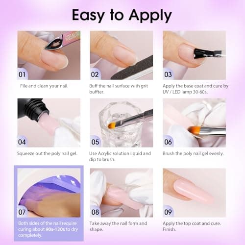 ROSALIND Gel pour Extension d’ongle 10ml, 12 Couleurs UV LED Rapide Construction Ongle Gel, Poly Ongle Gel pour les Débutant, Professionnel et Salon de Manucure, Gel Nail Art Set