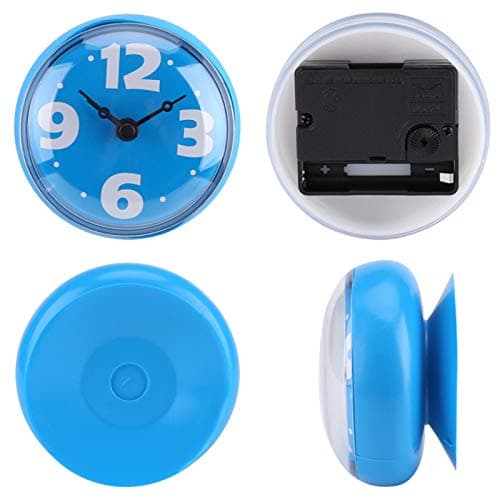 Horloge de douche, horloge de salle de bain horloge de salle de bain, horloge extérieure cuisine école salle de bain étanche(blue)