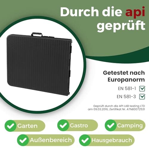 Albatros - Ensemble de 2 bancs et 1 table à bière en rotin - Robuste - Pliable et grande capacité de charge - Ensemble de 2 bancs et 1 table à bière pour jusqu'à 10 personnes