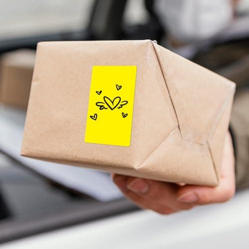 YIKIADA Lot de 500 étiquettes autocollantes en vinyle - Jaune - 50 x 76 mm - Étanche - Pour déménagement, bureau, entrepôt, maison