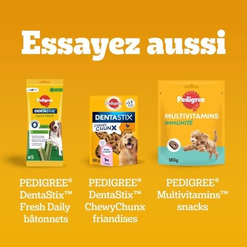 PEDIGREE DENTASTIX Sticks Bucco-Dentaires pour Moyen Chien 10-25kg - 56 Bâtonnets à Mâcher (Lot de 8 Sachets de 7 Friandises) - Hygiène, Scientifiquement Prouvé, Nettoyage Dents au Quotidien