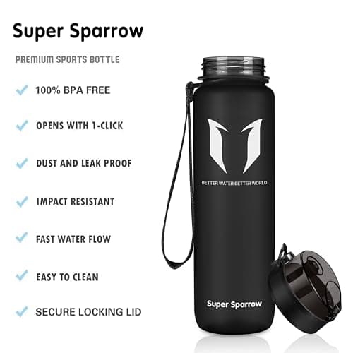 Super Sparrow Bouteille d'eau - Gourde - 750ml - sans BPA - Convient pour Le Sport, la randonnée, l'école, Le Bureau, en Plein air