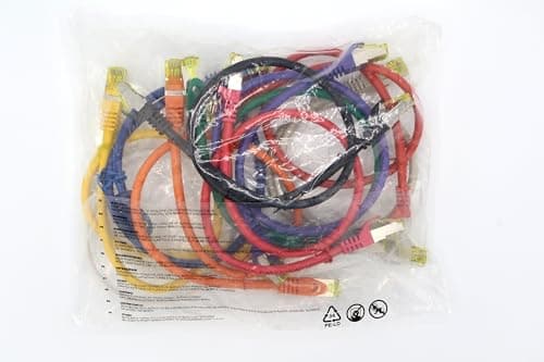 1aTTack.de Câble réseau Cat.7 0,5 m 10 couleurs 10 pièces Câble Ethernet Cat7 Câble réseau LAN Câble brut 10 Gb s SFTP PIMF LSZH set câble patch avec prise Rj 45 Cat.6a