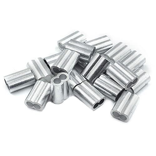 Constrabo® | 10x Manchons à sertir en aluminium avec double embouts 9.0 mm & 10.0 mm | Ferrules en aluminium, clip à sertir, manchons de presse, manchons à sertir, connecteurs pour câbles